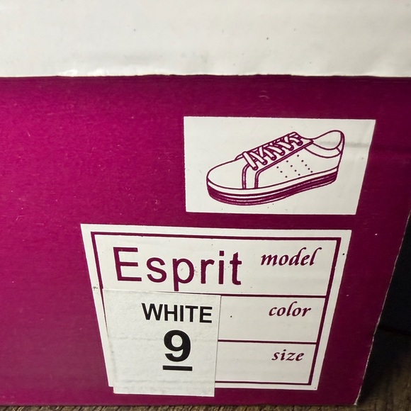 NIB Esprit Women's White Platform Bling Sneakers - Picture 2 of 5
